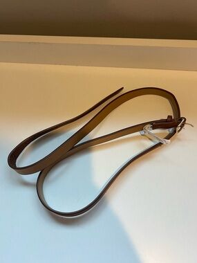 Brown Leather Skinny Belt